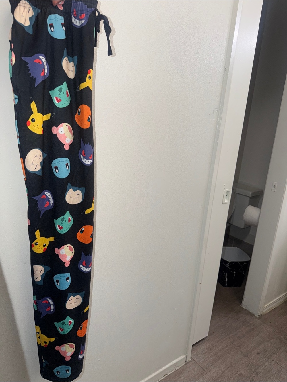 Black Pokemon Face Print pajama Pants pikachu balbasaur gengar squritlle